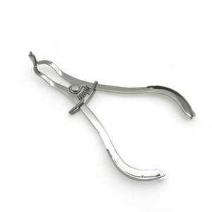 Instruments dentaires, pinces à barrage en caoutchouc, pince ivoire, forceps manuel léger, 17 cm, acier inoxydable, approuvé CE, réutilisable, écologique - Product Image 6