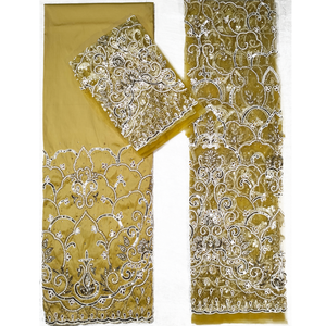 Vestido de mujer con cuentas a mano George africano de la mejor calidad de Shubham International, envoltorio de boda tradicional nigeriano de seda estampado - Product Image 6