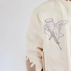 Vente en Gros Logo Personnalisé Hommes Haute Laine Corps Laine Manches Varsity Veste Hommes Letterman College Baseball Bomber Vestes D'hiver - Product Image 6