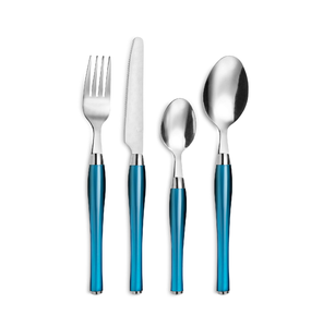 Ensemble de couverts en acier inoxydable poignée en résine pour vaisselle ensemble de service en acier miroir 100% produit fait main de haute qualité - Product Image 1