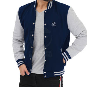 Veste Letterman à logo personnalisé pour homme avec col montant Vêtements d'extérieur à la mode quantité minimale de commande bas - Product Image 4