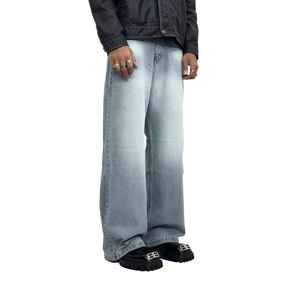 High Street Wear Men Vintage Washed Fade Men Jeans Casual Streetwear Baggy Pants Unisex Oversized Loose Denim Jeans Pants - Product Image 4