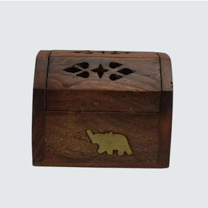 กล่องเผาธูปไม้ขนาดเล็กพร้อมสลักรูปช้างสำหรับใช้ในกลิ่นหอม - Product Image 3