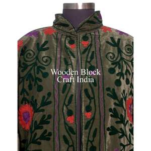 Handmade <b>Velvet</b> Suzani Boho <b>Jacket</b> for <b>Women</b> Colorful Embroidered Short Coat with Bohemian Style and Casual Comfort - Product Image 3