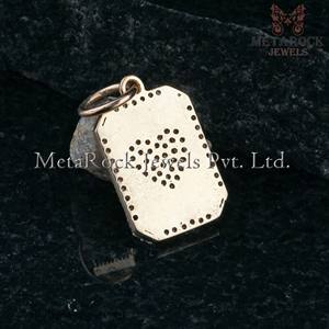 Pendentif coeur en or jaune 14K, vente en gros, diamant pavé, fabricant, bijoux Baguette - Product Image 6