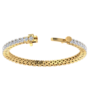 สร้อยข้อมือเทนนิสสีทอง10K ทำจากอัลลอยคุณภาพสูงสำหรับผู้หญิงคอลเลคชั่นดีไซน์คลาสสิกพร้อมเพชรที่ปลูกในห้องแล็บ - Product Image 1