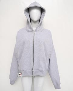 Fait sur mesure 100% coton uni unisexe lourd poids personnalisé sweat à capuche zippé pull surdimensionné blanc sweat à capuche lourd - Product Image 1