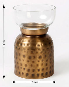 Handmade Hammered Metal Candle Stand with Glass Votive Set of 2 Pcs New Design <b>Christmas</b> Occasion Candle Holder for <b>Sale</b> - Product Image 5