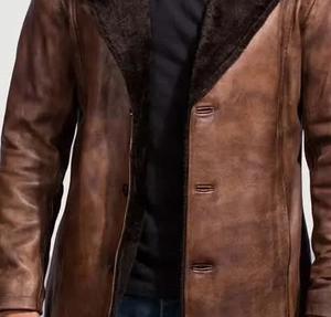 Chaqueta de Cuero para Hombre, Chaqueta de Cuero Genuino con Forro de Piel Sintética 2025 - Product Image 6