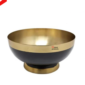 Tazón de servir con acabado plateado de acero inoxidable de metal de diseño para restaurante y bar de hotel - Product Image 2