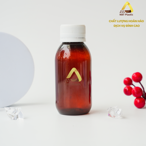 Vietnam Factory's Custom 100ml PET Cough Syrup <b>Bottle</b> Amber <b>Medicine</b> <b>Bottle</b> Logo Custom Color & Size - Product Image 4