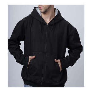 Sudadera con Capucha de Invierno Extra Grande de Alta Calidad con Doble Cremallera para Hombre, Forro Polar Grueso 100% Algodón Ecológico Transpirable OEM - Product Image 3