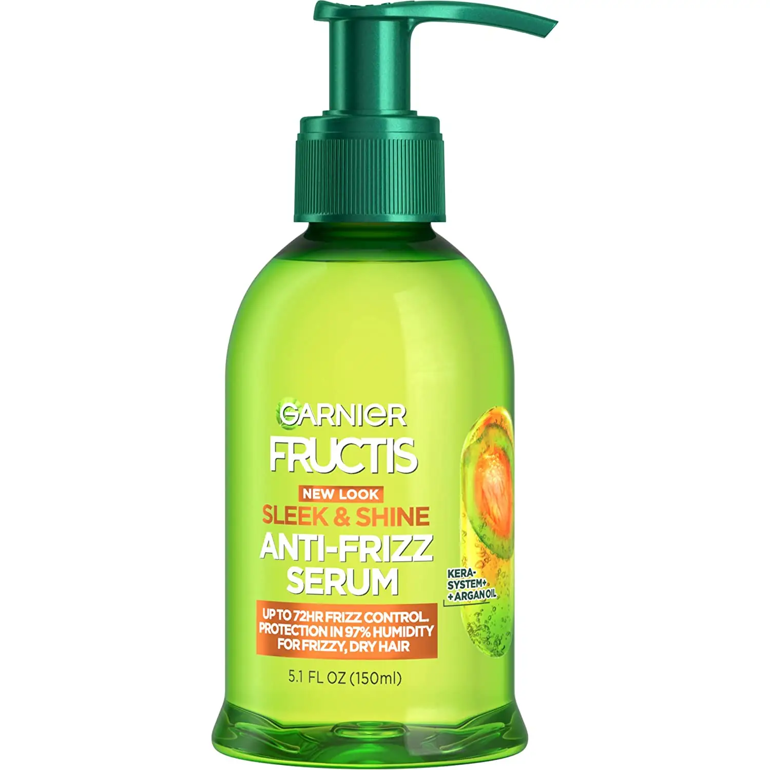 Garnier Fructis 매끄럽고 & 빛 반대로 Frizz 혈청, Frizzy, 건조한, 관리할 수 없는 머리, 5.1 fl. 오즈