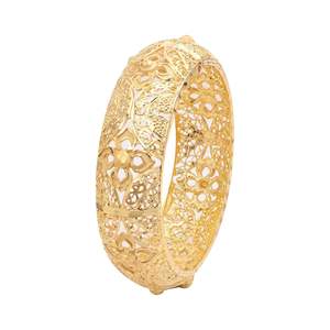 Bracelet Kada ouvrable en gros, plaqué or 14K, 18K, 24K, bijoux de mode traditionnels pour femmes, mariage, laiton, or rempli - Product Image 1