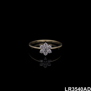 Elegant Women's 14K Gold Rhodium Plated Natural Diamond Classic Floral <b>Ring</b> Clustered Brilliant Cut Diamonds for Anniversary - Product Image 4