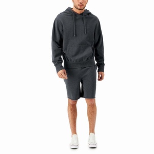 Venta al por mayor Hecho Hombres Sudadera con capucha y pantalones cortos Conjunto Ropa deportiva de moda Manga larga Sudadera con capucha y pantalones cortos Conjuntos - Product Image 6