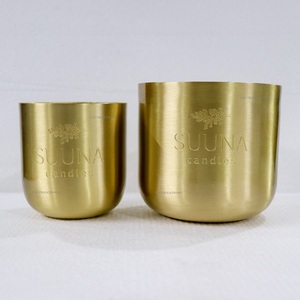 Laiton doré Pot De Bougie En Cuivre avec couvercle Premium Vide Cuivre bougies en Vrac avec Logo personnalisé sur la Cire conteneur votives Navires - Product Image 6