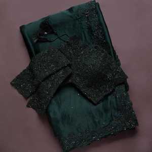 El último Sari de diseñador indio, Sari Georgette DE TRABAJO bordado pesado con color atractivo y blusa para damas, ropa de fiesta, Sari - Product Image 4