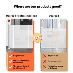 Barrière de sécurité pour animaux de compagnie en plastique, hauteur 100/120/140 cm, extension anti-saut et anti-perçage, barrière pour chiens et chats, enclos pour animaux de compagnie, clôture pour animaux de compagnie - Product Image 5