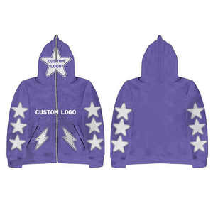 TT502 Ensemble de survêtements dépouillés avec fermeture éclair et sweat à capuche pour hommes, logo personnalisé, ensemble de pantalons de survêtement décontractés pour hommes - Product Image 3