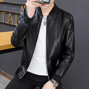 Chaqueta de cuero para hombre de alta calidad Nuevo estilo lujoso con cuello levantado - Product Image 3