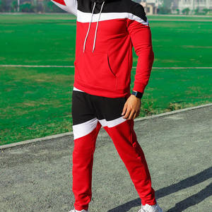 Dynamic Men's Color-Block Hoodie Chándal Elegante Pullover Hoodie & Jogger Set para ropa de calle moderna y ropa deportiva informal - Product Image 2