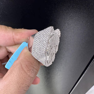 Luxe moissanite ronde élégante visage d'animal bague en diamant 925 argent laboratoire d'éternité créé bagues en diamant pour les femmes - Product Image 4