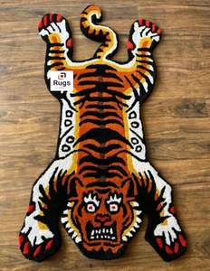 Alfombra de lana tibetana hecha a mano de alta calidad, lujosa, suave y duradera, diseño tradicional ecológico - Product Image 1