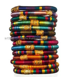 Handmade Indian Fashion Ethnic Gota Traditional Silk Thread Bangles <b>Wedding</b> <b>Favour</b> Bangles - Product Image 6