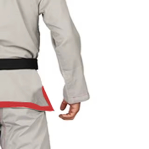 Uniforme de Judo Unisex Rohzen Sports RS-KS-109, 100% Algodón, Corte Regular, Transpirable, Secado Rápido, Talla Adulto, Gris con Cinturón Negro Delantero y Trasero - Product Image 5