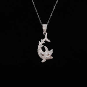 925 plata esterlina Funky Iced Hip Hop estilo cuerpo cadena personalizada pez estético Moissanite diamante colgante fiesta regalo - Product Image 2