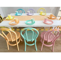 Chaises de fête pour enfants Chaises carrées en rotin de couleur pastel Chambres à coucher et espaces extérieurs pour la cuisine Offre Spéciale