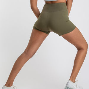 กางเกงขาสั้นเล่นยิมของผู้หญิงผ้าโพลีเอสเตอร์คุณภาพสูงแห้งเร็วระบายอากาศมีกระเป๋า - Product Image 5