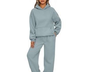Conjunto Deportivo de Dos Piezas con Capucha, Estampado Informal, Grueso, para Invierno, Tallas Grandes, Servicio OEM, Personalizado para Mujer, Unisex, para Entrenamiento y Jogging - Product Image 6