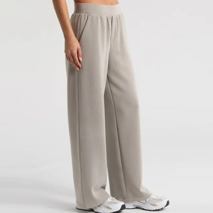 High quality <b>Women</b> Cargo Sweatpants Wide Leg <b>Fleece</b> Unisex Pants for <b>Women</b> Fall Winter Baggy High Waisted <b>Joggers</b> with Pockets - Product Image 4