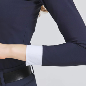 Women's <b>Long</b> <b>Sleeve</b> Equestrian Show Shirt OEM Horse Riding Top <b>Base</b> <b>Layer</b> with High Visibility Comfortable Top for Competitions - Product Image 4