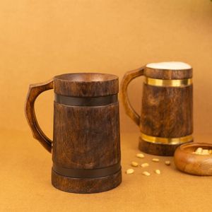 Tasse à boire en BAMBOU GRAVÉ À LA MAIN NATURELLE avec poignée en bois Tasse à thé Tasse à café Tasse à vin - Product Image 5