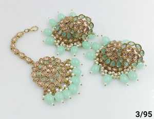 ชุดต่างหูระย้าพร้อมต่างหูมุกเทียมสำหรับผู้หญิงและเด็กผู้หญิงดีไซน์ใหม่ล่าสุดของอินเดีย - Product Image 4