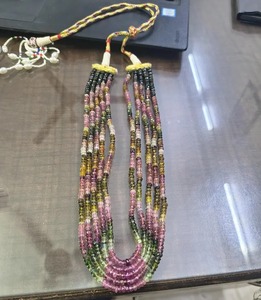 Collar de Cuentas Facetadas de Turmalina Multicolor Natural AA para Mujer, 5 Hilos, 4-5mm, 16-19 Pulgadas Ajustable, de Terceros - Product Image 1