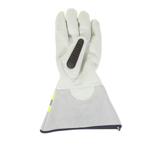 Guantes de impacto de cuero blanco y negro TPR Guantes de seguridad de piel de vaca anticorte para soldar - Product Image 2