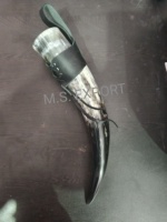 Corne à boire viking authentique, corne de bœuf naturelle polie, haute qualité, logo personnalisé, art populaire, pour les amateurs de bière, faite à la main, traditionnelle, noire