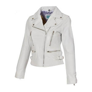 Chaqueta de cuero de alta calidad para mujer al por mayor, chaqueta de cuero de manga larga con diseño personalizado para la calle - Product Image 1