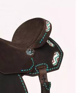 Western Leather Roughout Barrel Racing Saddle Ligero, seguro y listo para el rendimiento - Product Image 4