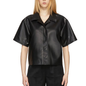Camisas de Cuero Genuino Casuales y Elegantes para Mujer Hechas en Fábrica al por Mayor, Camisas de Cuero PU de Alta Calidad para Mujer - Product Image 1