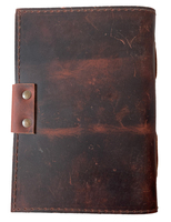 Journal en cuir véritable intégré à cinq pierres Wiccan Antique Deckle Edge Notebook Journal scolaire fait à la main avec serrure en laiton Antique C