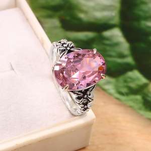 Vintage Pink Topaz Ring Handmade 925 Sterling Silver November Birthstone Gemstone Jewelry Elegant Ring For <b>Women</b> - Product Image 2