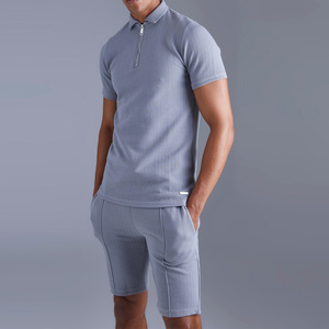2024 MESS SPORTS Men's <b>Twin</b> <b>Set</b> / Two-Piece Slim Fit Breathable Lightweight Polyester/Cotton Summer Tracksuit Customizable - Product Image 3