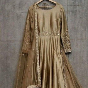 2022 Latest Elegant Embroidery Floor-Length Dress Crystal Glass Beads Dabka Work Lace Decoration High Quality Party/Wedding Wear - Product Image 1