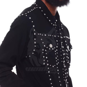 Nouvelle arrivée de fabrication en usine à manches longues pour hommes veste d'hiver personnalisée en gros pour hommes veste en strass - Product Image 4