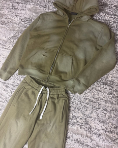 Customized Primum Quality Oversize Heavyweight <b>Distressed</b> Sun Fade Wash Baggy Sweatpants Two Piece Custom Printing Design Winter - Product Image 5